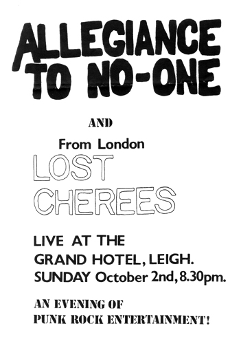 Allegiance To No One + The Lost Cherees - Live at The Grand - 02.10.83 - Poster 