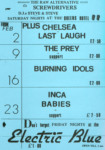 Saturday Nights at The Queens - 1985 - Flyer