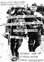 Kronstadt Uprising + Fallout (ex-Six Minute War) + Autumn Poison + The Poets - Live at The Focus Theatre - 11.06.83 -  Gig Booklet