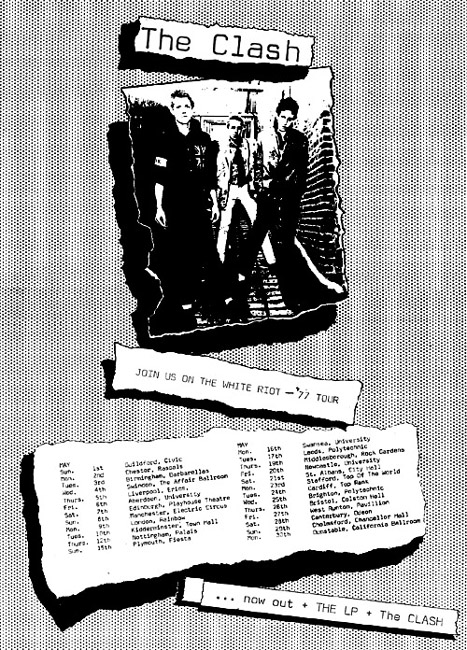 The Clash - White Riot '77 Tour - Newspaper Advert
