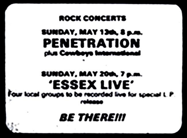 Penetration - Live at The Chancellor Hall - Advert