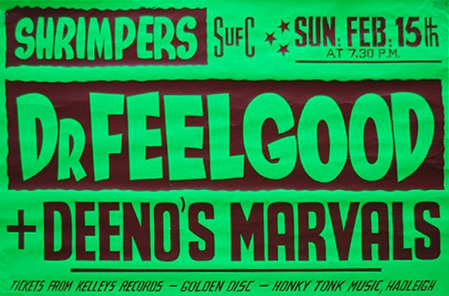 Southend Punk Rock History - Places - Shrimpers - Dr Feelgood - Live at Shrimpers - 15.02.81 - Poster
