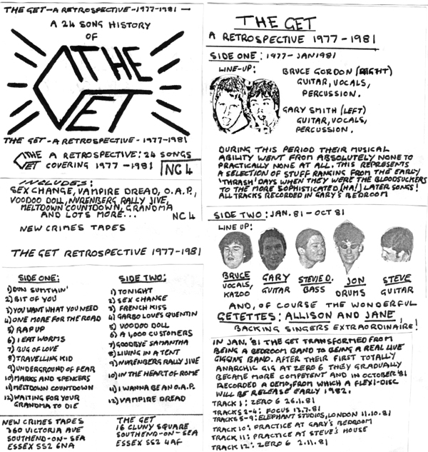 The Get - A Retrospective - 1977 - 1981 - Cassette Sleeve