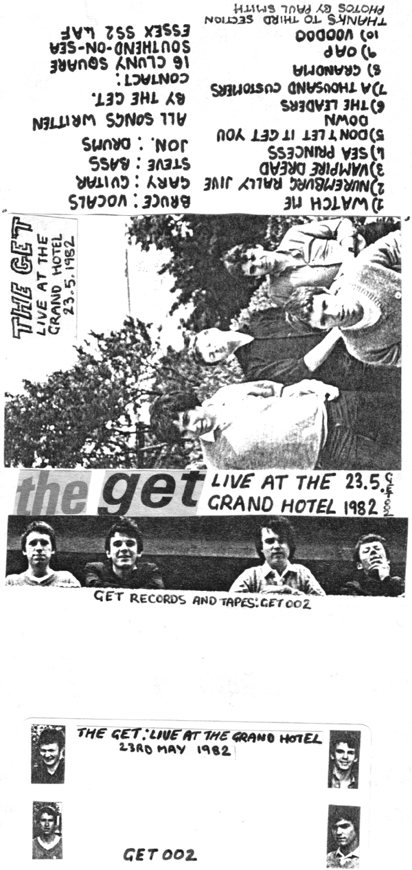 The Get - Live at The Grand Hotel - 25.05.82 - Cassette Sleeve