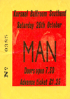 Man - Live at The Kursaal Ballroom - 26.10.74 - Ticket