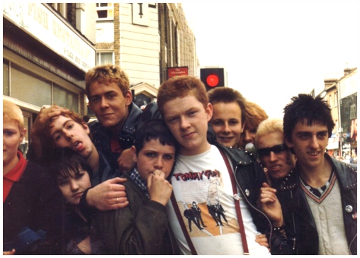 Sally Finch with Copper and crew, Southend High Street - 1980