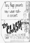 The Clash / Subway Sect - Live at The Chancellor Hall, Chelmsford - 29.05.77 - Ticket