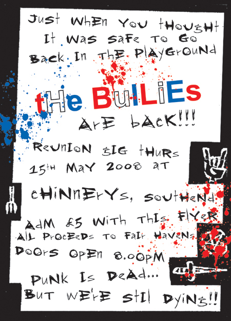 The School Bullies Reunion Gig - Chinnerys - 15.05.08 - Poster