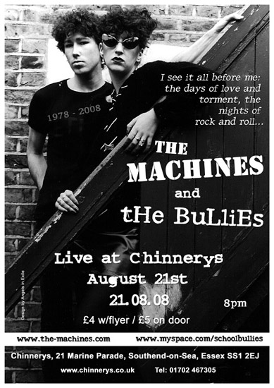 The Machines + The Bullies - Live at Chinnerys - 21.08.08 - Poster #1