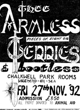 Thee Armless Teddies - Live at The Chalkwell Park Rooms - 27.11.92 - Poster