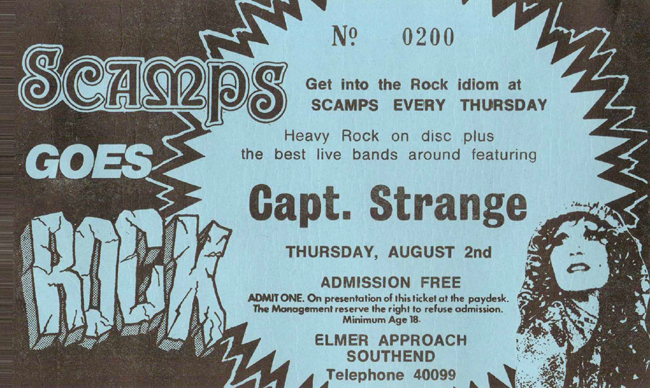 Captain Strange - Live at Scamps - 02.08.79 - Ticket
