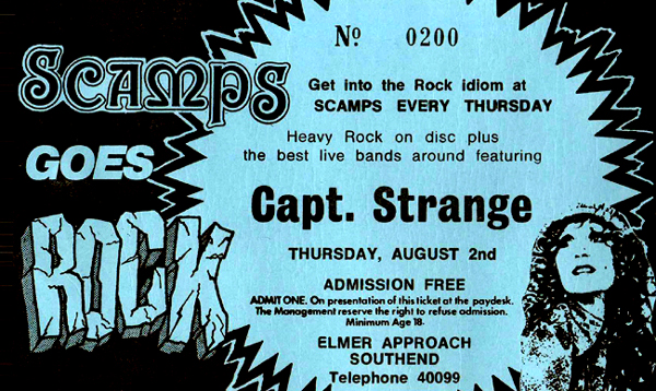 Captain Strange - Live at Scamps - 02.08.79 - Ticket