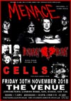 Menace + Deviant Heart + Cells - Live at The Venue, Westcliff-on-Sea, Essex - Friday November 30th, 2018