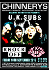 U.K. Subs + Knock Off + 16 Guns - Live at Chinnerys, Southend-on-Sea, Essex - Friday, September 18th 2015