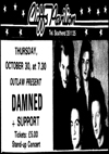 The Damned - Live at The Cliffs Pavilion - 30.10.86 - Press Advert