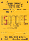 Isotope + Necromancer - Live at The Queens Hotel - 30.06.74 - Flyer