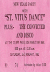 St. Vitus Dance + The Convicted - Live at The Maritime Bar, Cliffs Pavilion - 02.01.82 - Ticket