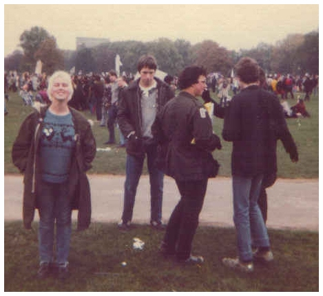 Sheena, Gary Smith and Graham Burnett at CND Rally, Hyde Park, London