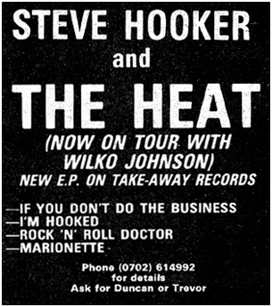 Steve Hooker and The Heat - Music Press Advert