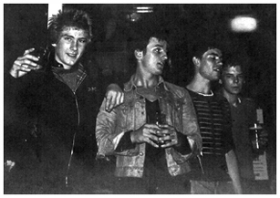 The Decibels - Andi/Paul/Gary/Pete - at Chords/Speedball Gig at The Lindisfarne Centre, Westcliff, 1979
